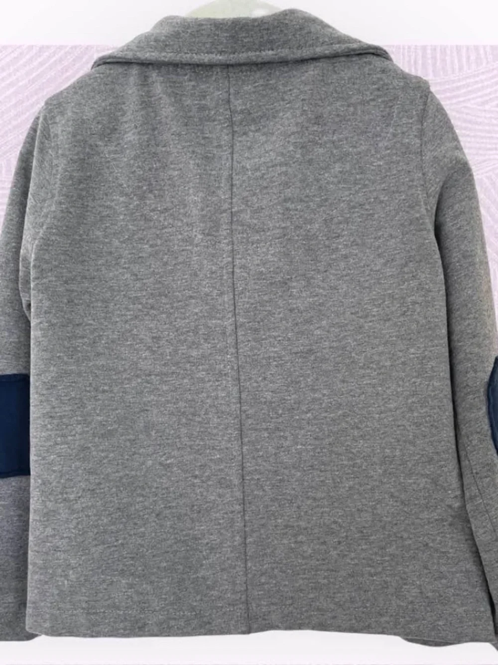 Boys Knit Blazer Jacket with Elbow Patches | Gray | Size 3–4T